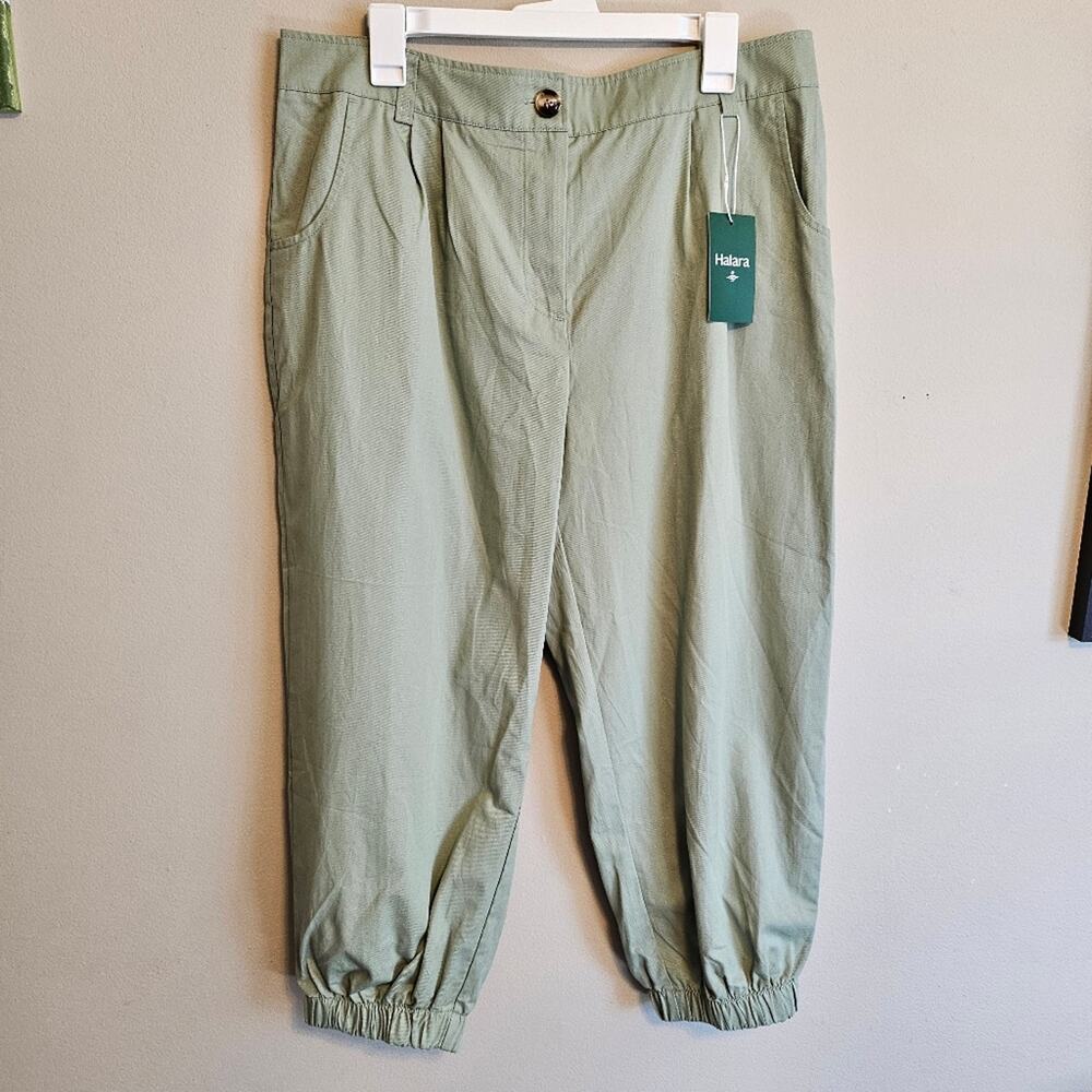 Halara Mid Rise Zipper Pocket Casual Cotton Jogger Laurel Green XL Petite NWT